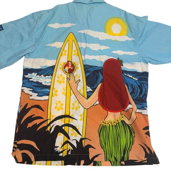 VTG Disneyland Roger Rabbit Jessica Hawaiian Button shirt Adult size M 90s Y2K - Picture 2 of 6